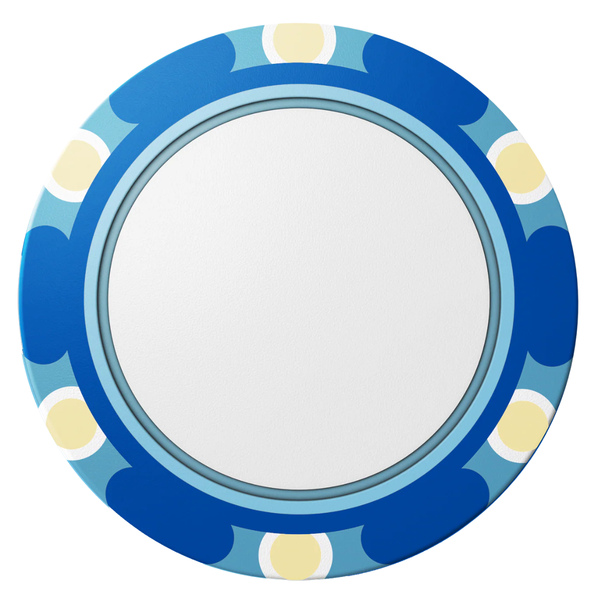 Create Your Own Clay Poker Chips - Blue / Monte Carlo / 40mm - Back