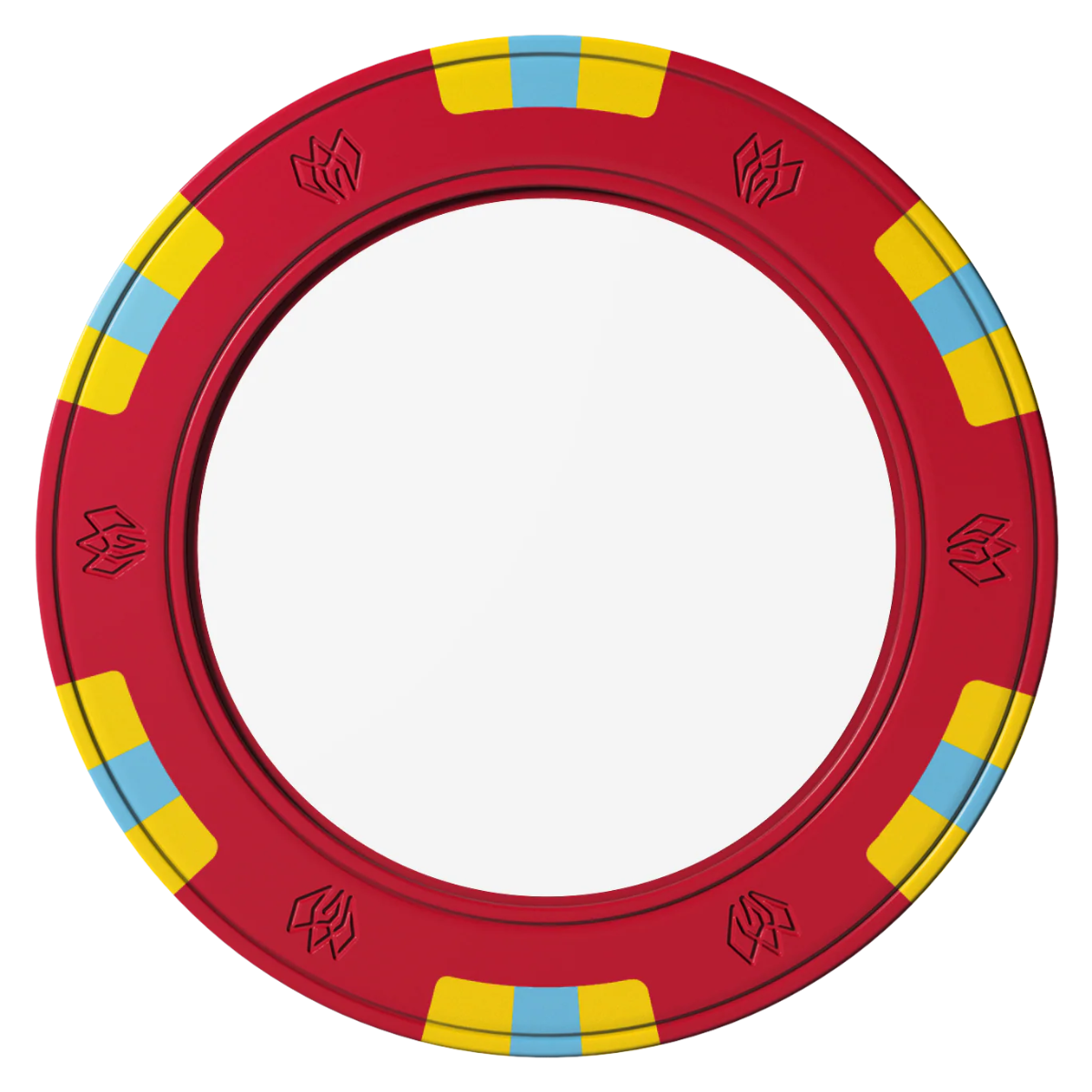 Create Your Own Clay Poker Chips - Red / 6 Spot Gem / 43mm - Front