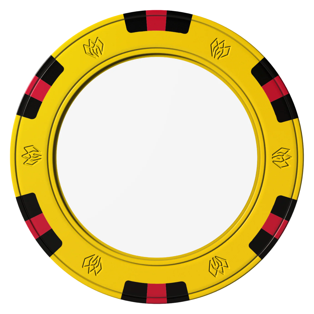 Create Your Own Clay Poker Chips - Yellow / 6 Spot Gem / 43mm - Front